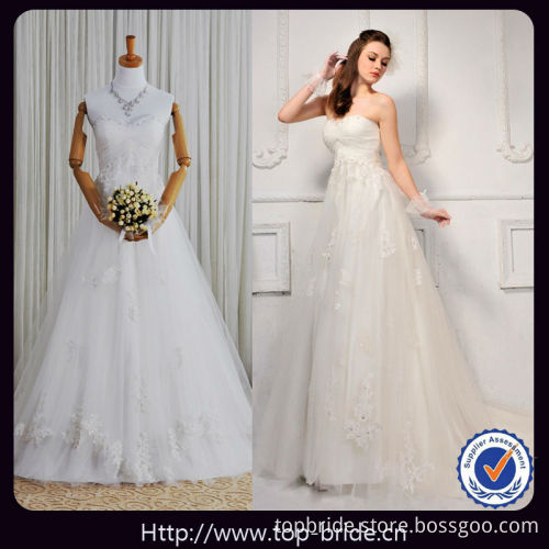 S600 Latest Custom Made Sweetheart Bow Tulle Wedding Dresses